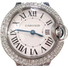 Cartier Diamond Watch G Color Brand New Ballon Bleu 28mm Size 1.20ct