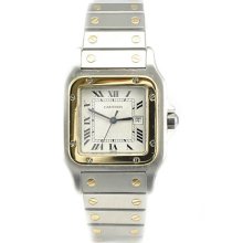Cartier Santos 18k Yellow Gold & Steel White Dial Automatic Men's Watch