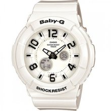 Casio Baby-g Bga132-7b Neon Illuminator White Dial Womens Watch