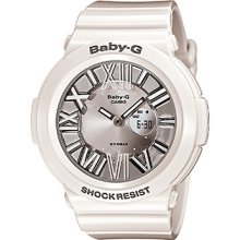 Casio Baby-g Watch 3d Metallic Dial Large Case Shock Resistant White Bga160-7b
