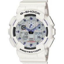 Casio G-shock Ga100a-7a Analog And Digital White Men's Watch In Original Box