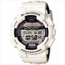 Casio g-shock mens white resin with a black digital dial chrono watch gls100-7