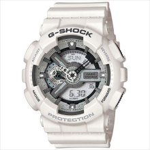 Casio g-shock mens white & silver quartz chrono watch ga110c-7a discounted