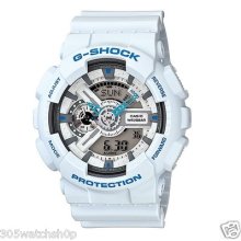 Casio G-shock Mens Xl White Blue Ga110sn-7 Limited Edition Ana-digi Watch