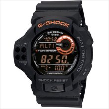 Casio g-shock mens black resin altimeter barometer thermometer watch gdf100-1b