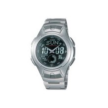 Casio Mens Aq160wd-1bv Ana-digi Electro-luminescent Sport Watch