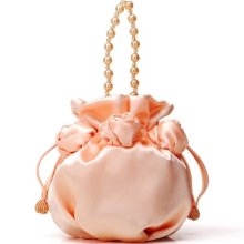 champagne Wedding Evening Bag Women's Satin Polyester Clutch Purse Handbag Makeup Bag Whole Retail