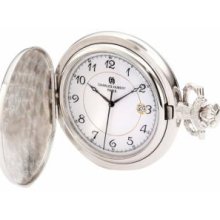 Charles-Hubert Paris 3927 Chrome Finish White Dial with Date Pocket Watch