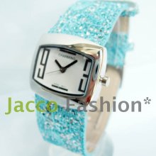 CHARMING Ladies Sliver Blue Glitter Fashion Watch CM050118