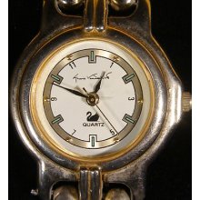 Charming Two Tone Gloria Vanderbilt Link Band Ladies Watch Works (r1)