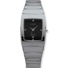 Chisel Mens Chisel Tungsten Black Dial 29x36 mm Watch TPW14