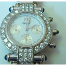CHOPARD Ladies Imperiale Diamond Chronograph 18k Wht Gold Watch Model 38/3229-23