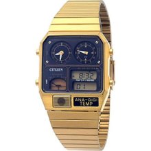 Citizen Jg2002-53e Ana-digi Temperature Gold Classic Retro Watch Japan Movement