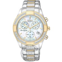 Citizen Ladies wrist watches: Regent Chronograph 2-Tone Mop fb1224-52d