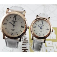 Classic Lovers White Unisex Men's Women's Watch Quartz Wrist Watches Hour A609