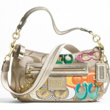 Coach 20029 Khaki Multi Daisey Pop Applique Crossbody Bag