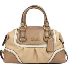 Coach Ashley Beige Leather Spectator Satchel Bag Shoulder Purse Handbag