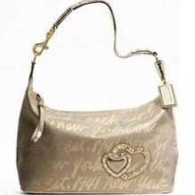 Coach Holiday Limited Edition Script Tote Crossbody Hobo Silver 1 ...