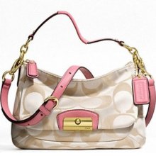 Coach Kristin Signature Crossbody Handbag F22302 Cream Light Khaki/rose