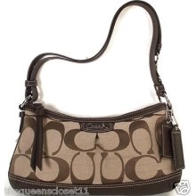 Coach Park Signature East West Duffle Cross Body Bag $278 Khaki Brown F19731