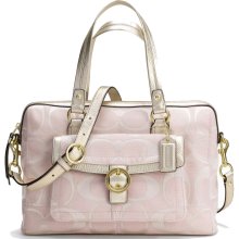 Coach Pink Handbag Penelope Outline Signature Buckle Satchel (C312)