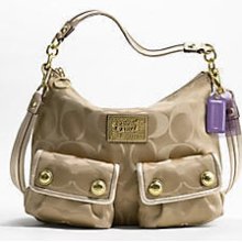 Coach Poppy Signature Sateen Pocket Hobo - Msrp $278