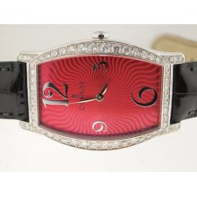 Corum 18k WG Diamond Watch Hand Painted Dial.