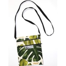 Cross Body Bag Hawaii Design Floral Leaf Print Green Playful Polynesia