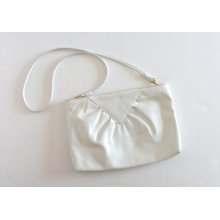 cross body purse clutch ivory white handbag