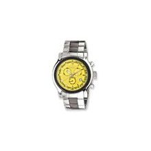 Croton Men's Stainless Steel Swiss Quartz Chronograph with Yellow Dial