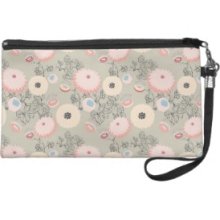 Dahlia Japanese style flower nature pattern design Wristlet Clutch