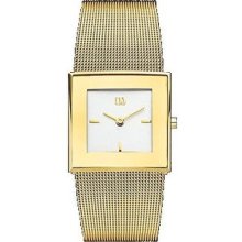 Danish Design Women's Lovely Square Gold Mesh Band Watch Iv05q973