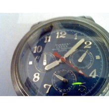 Dark Blue Triple Dial Timber Creek Quartz Watch Runs