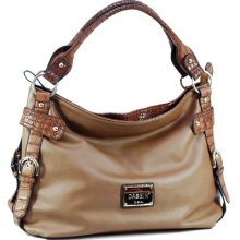 Dasein Fashion Hobo Bag Handbag Brown