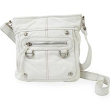 Deb Cross Body Bag With Zipper Front And Adjustable Strap White OS