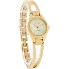 Decade Quartz Ladies Classic 24mm Gold Tone Bangle Bracelet Dress Watch 28510