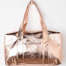 Deena & Ozzy Cracked Metallic Satchel: Pink One Size W_acc_bags