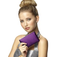 Dessy Matte Satin Pill Box Clutch in African Violet - Women's Accessor