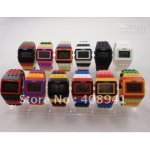 Dhl/ems Shipping+wholesale Fashion Unisex Colorful Rainbow Watch Dig