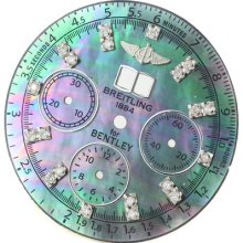 Dial - Breitling For Bentley 6.75 Custom Green Colorful Pearl Mop Diamond