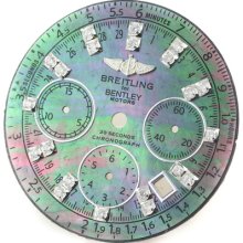 Dial - Breitling For Bentley Motors Custom Green Pearl Mop Double Stone Diamond