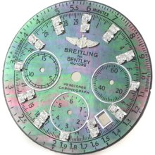 Dial - Breitling For Bentley Motors Custom Green Pearl Mop Double Stone Diamond