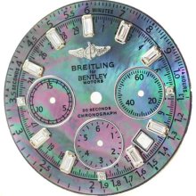 Dial - Breitling For Bentley Motors Custom Multicolor Pearl Mop Baguette Diamond