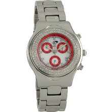 Diamond Mens Mop Day/date Swiss Chronograph Quartz Watch