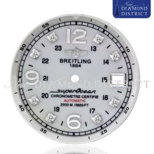 Diamond Mother Of Pearl Dial For Breitling Superocean Steelfish A17390 Watch