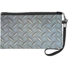 Diamond Plate Steel pattern Texture Wristlet Purses