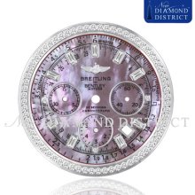 Diamond Purple Mother Of Pearl Dial Set For Breitling Bentley Motors Series