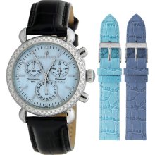 Diamond Strap Chronograph Blue Dial
