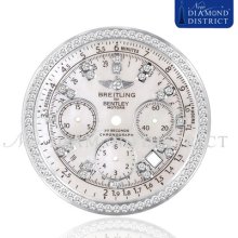 Diamond White Mother Of Pearl Dial Set For Breitling Bentley Motors Series