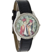 Disney High School Musical Ladies Crystal Black Leather Strap Watch HSM295